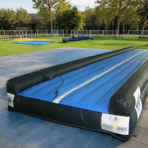 Kustom Lantai Biru Peralatan Fitness Gimnastik Tiup Air Track Tumbling Senam Tiup Tumbling Mat untuk Pelatihan