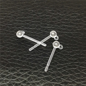 Transparent Resin Earrings With <b>Beaded</b> Pins Ear <b>Needles</b> For DIY Jewelry Making 8mm Size Plastic Material Anno Jewelry - Product Image 3