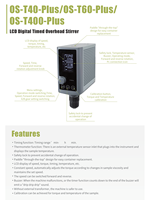 Agitateur surélevé numérique en acier inoxydable OS-T400-Plus avec fonction de minuterie, capacité de 100 L, personnalisable OEM