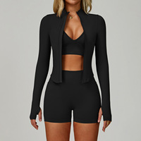 Vêtements de sport en gros : Veste de sport, vêtements de gym sans couture grandes tailles, leggings et ensembles soutien-gorge de yoga pour femmes