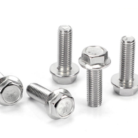 Vis à bride hexagonale en acier inoxydable (inox) SS304 SS316 A2-70 A4-80 DIN6921 à denture, M5 M6 M8 M10 M12 M16 M18