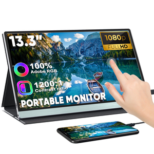 Moniteur portable USB Type-C SIBOLAN 13,3 pouces, écran de jeu TFT-LCD A-Si 1080P, écran tactile 10 points, moniteur de voyage pour ordinateur portable - Product Image 1