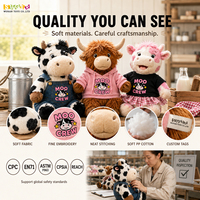Vache en peluche personnalisée avec tenue sur mesure |   Peluche Vache Douce Directement de l'Usine pour la Vente au Détail, Cadeaux Promotionnels et Promotions de Marque