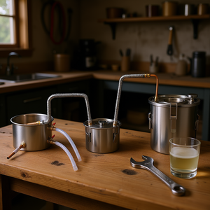 Alambic à alcool Moonshine Still de 3 gallons en acier inoxydable, kit de brassage domestique avec fût Thumper - Product Image 2