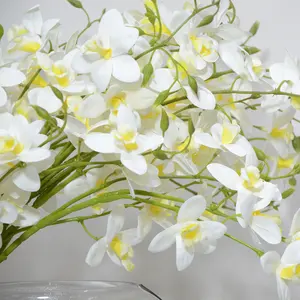 Decoração de casamento palco flores de seda artesanais flores abertas e fechadas com vaso