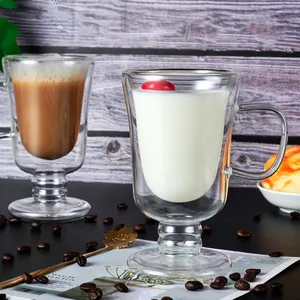 200毫升7盎司冰沙咖啡拿铁杯杯玻璃透明爱尔兰咖啡杯双壁爱尔兰咖啡杯带手柄