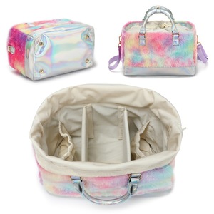 Sac à bandoulière en peluche pour femmes, à la mode, avec cordon de serrage et poches zippées, pour un usage quotidien, design unisexe - Product Image 3