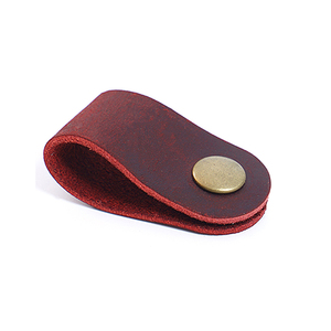 <strong>Crazy</strong> Horse Genuine Leather <strong>Earphones</strong> Winder Keeper Earbuds Organizer Portable USB Cable Holder - Product Image 3
