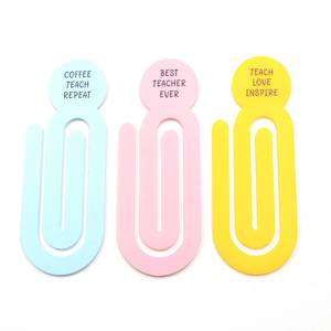 Marcapáginas con clip personalizado, bolígrafo con purpurina de mármol rosa, acrílico, cortado con láser, chatarra, libro, amante, regalo del Día del maestro - Product Image 1