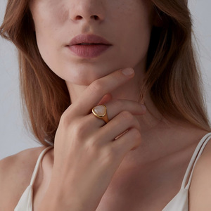 แหวนแฟชั่นทรงเรขาคณิตประดับหินธรรมชาติ ของขวัญสำหรับผู้หญิง เครื่องประดับ - Product Image 3