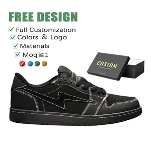 高品质定制滑板运动鞋3D打印图案男士休闲运动免费送货定制标志鞋
