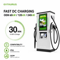 Station de recharge rapide DC pour véhicules électriques 60KW 120KW 240KW avec connecteurs doubles CCS2 GBT Tesla OCPP pour parking commercial