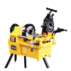 Customize Powerful Heavy Duty Pipe Threading Machine HSS Dies Threader With Transportable Wheel Stand