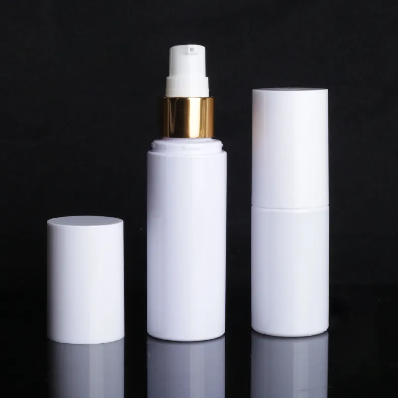 Botella pulverizadora de perfume para habitación, espray de plástico transparente blanco para embalaje de cosméticos, 30ml, 50ml, 60ml