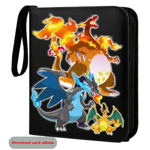 Carpeta <span class=keywords><strong>de</strong></span> Almacenamiento Gigante para Tarjetas Pokémon XXL Brillantes, con Cierre, para Tarjetas Jumbo, con Fundas Protectoras Gigantes, Diseño <span class=keywords><strong>de</strong></span> Charizard Francés - Product Image 4
