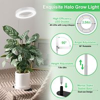 SANYIBA 5W Volspectrum USB Ronde Ring Plantengroei Lamp voor Binnen Bloei Ondersteuning met Dimbare LED Kweeklamp