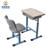 Mobilier scolaire primaire JS de haute qualité Bureau et chaise pour une place