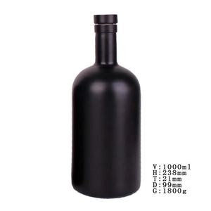 Matte Đen Frosted Glass chai rượu vang 100ml 200ml 375ml 500ml 750ml 1000ml Vodka Whisky rum chai thủy tinh với nút chai - Product Image 4