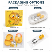 Jaune canard Silicone bébé alimentation ensemble cuillère fourchette bavoir paille tasse de qualité alimentaire sans BPA ventouse plaque enfant en bas âge enfants sevrage vaisselle