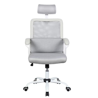 Chaises de bureau ergonomiques modernes personnalisées pour la maison, réglables, pivotantes à 360 degrés, en tissu blanc, Ruixing RX-9021, métal