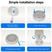 Lampu LED Model 3D Sunssy 5V Ultra-Tipis, Lampu Puck Dapat Diredupkan, USB, Dapat Disesuaikan, DIY untuk Kit Lampu LED Bambu Lab 001