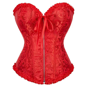 Corsets et Bustiers Sexy pour Femmes – Noir, Blanc, Rose, Bleu, Marron – <span class=keywords><strong>Crochet</strong></span>és, Zippés, Style Vintage, Corselet Overbust Écologique - Product Image 3