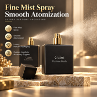 Flacons de parfum haut de gamme OEM noirs et dorés avec boîtes, flacon de parfum 50 ml, design personnalisé, flacon de parfum carré 100 ml, unique