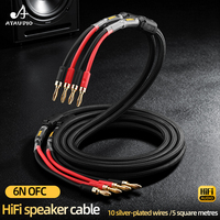 Câble de haut-parleur HIFI avec noyau en fil OFC et fiches banane plaquées or, connecteurs Y mâle-mâle, pour amplificateur de puissance, mixeur et haut-parleur audio