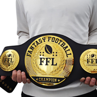 Ceinture de championnat en cuir vierge avec boucle, personnalisable avec logo, pour le football américain, le judo, la boxe, professionnelle, pour adultes