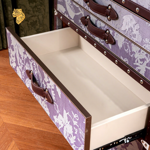 <span class=keywords><strong>Commode</strong></span> vintage <span class=keywords><strong>style</strong></span> coffre avec miroir, 4 tiroirs, en cuir microfibre et <span class=keywords><strong>bois</strong></span>, pour chambre à coucher et rangement de maquillage - Product Image 4