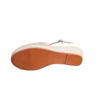 Sandalias de cuña con correa al tobillo para mujer, de ante, con punta cerrada, estilo slingback, plataforma, zapatos casuales de verano para mujer, compatibles con OEM ODM