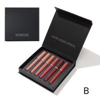 Set de Regalo de Cosméticos para Mujer, Marca Privada OEM ODM, 6 Colores, Lápiz Labial Líquido Mate de Larga Duración, Resistente al Agua y Antiadherente