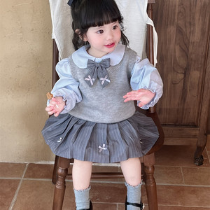 Tongxingyuan Girls Jk Set Spring Autumn Three Piece Childrens School Style Dress Cotton Outfit - Product Image 4