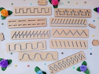 Juego de 10 Plantillas de Madera para Aprender a Escribir para Niños, Juguetes de Aprendizaje Montessori