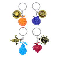 Vente en gros 1 pièce Porte-clés Fruit du Diable Luffy, Porte-clés en métal Ace Flamme, Pendentif Zoro, Figurine Anime, Breloque de sac, Accessoires de voiture