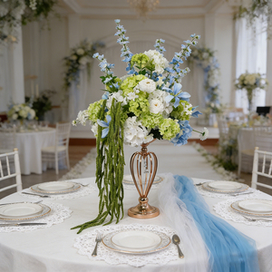 DKB Artificial Flowers Decor Wedding Centerpiece Pink Flower Ball Silk Floral Ball Centerpiece Blue And Green Flower Balls - Product Image 1