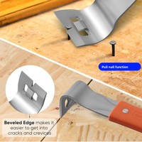 Kit d'outils multifonction en acier inoxydable : barre de levier, extracteur de clous, marteau de menuisier, spatule à mastic, pour rénovation et usage domestique, fabriqué en Chine