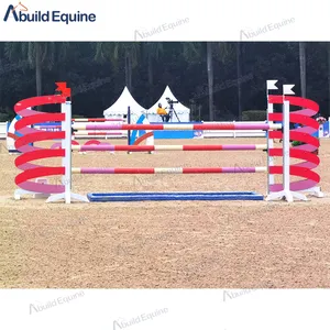 Kuda portabel melompat rintangan aluminium berdiri berkuda latihan kuda balapan pertunjukan lompat sayap