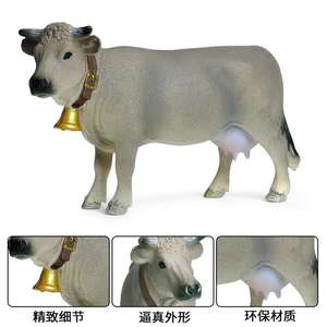 Yxs bambini solido simulazione pollame fattoria marrone mucca modello animale giocattolo di plastica mano - Product Image 3
