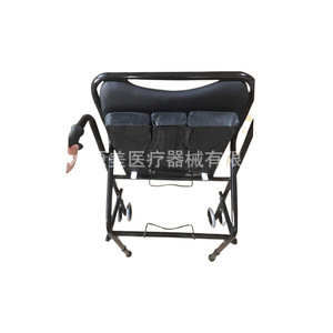 Chaise de toilette pliante réglable en hauteur avec roues antidérapantes pour personnes âgées et femmes enceintes, chaise de toilette portable YM 033 - Product Image 1