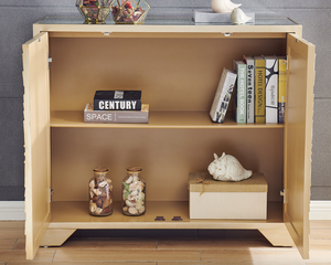 Buffet <span class=keywords><strong>2</strong></span> <span class=keywords><strong>portes</strong></span> en or style design pour cuisine salle à manger salon chambre à coucher hôtel ferme salle de bain utilisation bois - Product Image 4