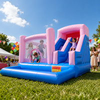 Château gonflable commercial personnalisé en PVC avec piscine à balles, trampoline et toboggan
