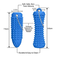 Porte-clés sensoriel en silicone à picots pour massage et stimulation, outil d'ergothérapie, accessoire portable pour pack de fidgets sensoriels de bureau
