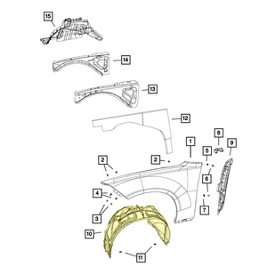 Protector de Guardabarros Delantero 68205936AD de Plástico Negro para Dodge Charger 2015 2016 2017 2018 con Transmisión Automática - Product Image 4