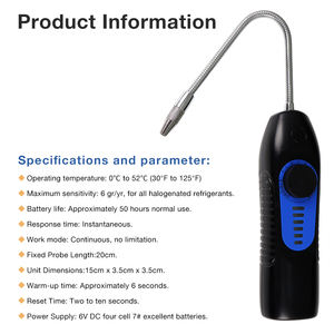 Rilevatore di perdite di refrigerante ad alta sensibilità ≤3g/anno per R134A, risposta rapida <3s, con certificazione CE per HVAC e riparazione AC auto - Product Image 4