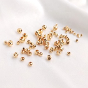 Kích Cỡ Khác Nhau 14K Vàng Đầy <span class=keywords><strong>Diy</strong></span> Dây Chuyền Striated Vòng Bead Mặt Dây Charms Bạc Phụ Kiện Cho Jewelry Bracelet Làm - Product Image 4