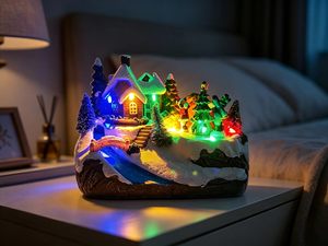 <span class=keywords><strong>Mini</strong></span> maison de neige à LED personnalisée artisanat en résine cadeau de décoration de Noël cadeau de Noël - Product Image 4