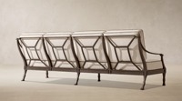 Ensemble de canapés d'extérieur en aluminium moulé sur mesure avec table foyer, ensemble de conversation vintage pour patio, coussins imperméables pour jardin