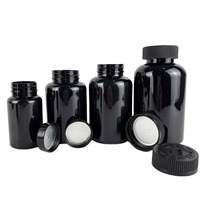 Pot de compléments alimentaires gélifiés 100cc 120cc 150cc 200cc, bouteille en plastique transparente blanche ou noire avec bouchon CRC de 38 mm