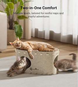 Casa para gatos de fieltro de lujo con DISEÑO DE DOBLE CAPA | Cama de condominio plegable para gatos para mascotas de interior - Product Image 4